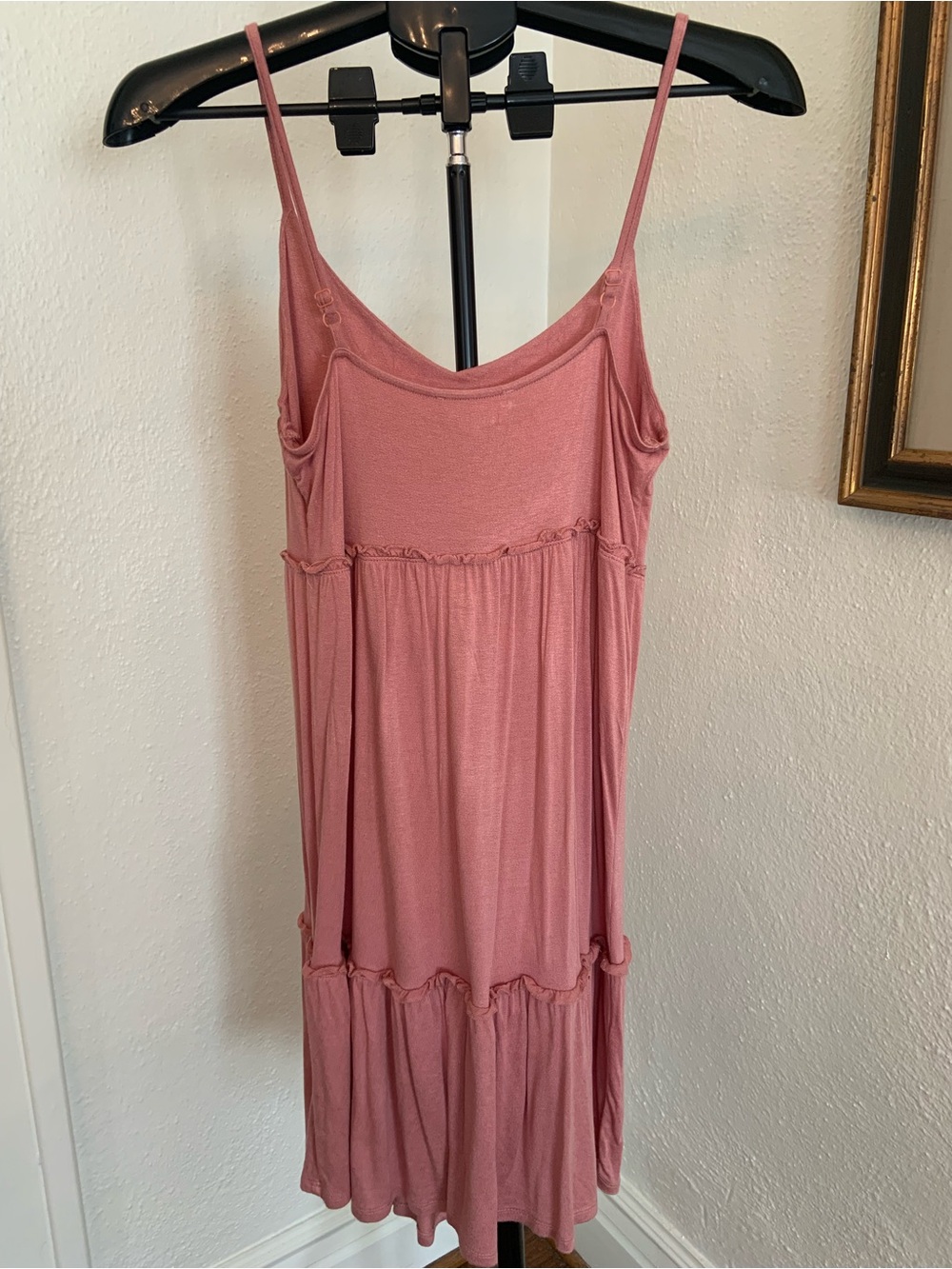 Pink Rose Women's Dusty Rose Spaghetti Strap Tiered Dress - Picture 4 of 5